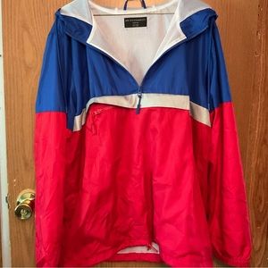 No Boundaries Men’s Half Zip Windbreaker with Hoodie Size M